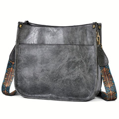 Vintage Square Bag Large Capacity Shoulder Bag Wide Strap