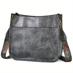 Vintage Square Bag Large Capacity Shoulder Bag Wide Strap