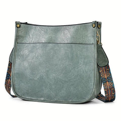 Vintage Square Bag Large Capacity Shoulder Bag Wide Strap