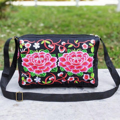 Embroidered Crossbody Bag Women's Canvas Shoulder Bag
