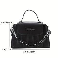 Stripe Embroidery Chain Flap Purse Small Crossbody Bag