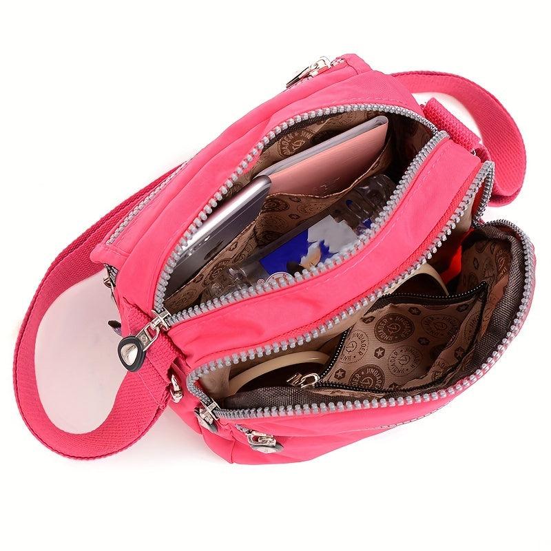 Mini Zipper Crossbody Bag Nylon Lightweight Messenger Bag