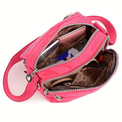 Mini Zipper Crossbody Bag Nylon Lightweight Messenger Bag