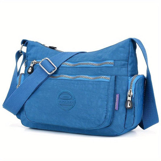 Letter Patch Decor Crossbody Bag Casual Nylon Shoulder Bag Women's Pocket Purse