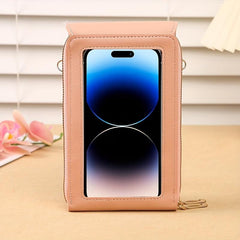 Mini Letter Print Phone Bag Touch Screen Shoulder Phone Wallet