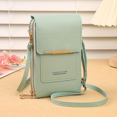 Mini Letter Print Phone Bag Touch Screen Shoulder Phone Wallet