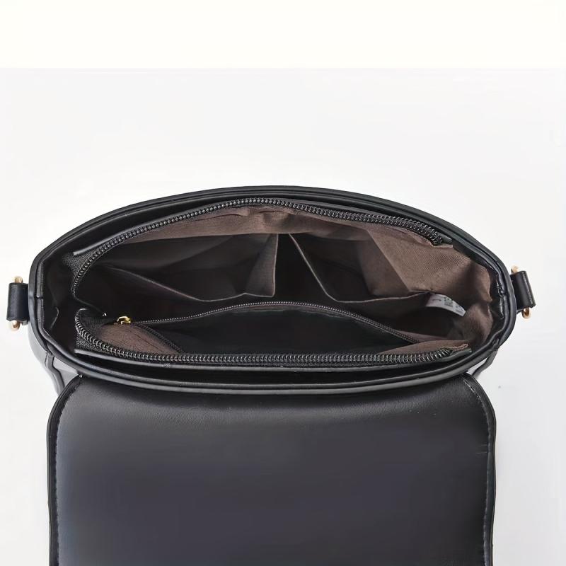 Faux Pearl Decor Crossbody Bag Top Handle Satchel Purse