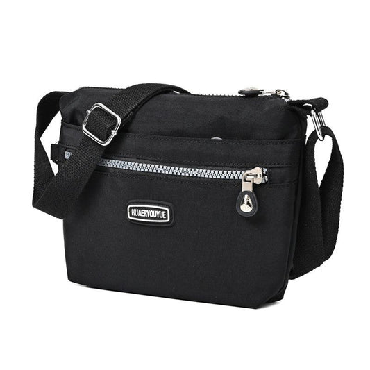 Waterproof Nylon Shoulder Bag Women's Zipper Purse Crossbody with Strap