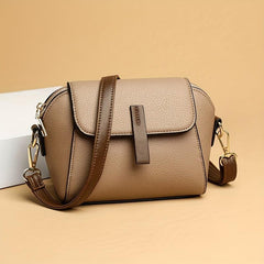 Mini Vegan Leather Crossbody Bag Flap Shoulder Bag Women's Contrast Purse