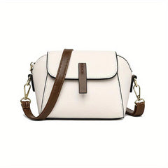 Mini Vegan Leather Crossbody Bag Flap Shoulder Bag Women's Contrast Purse