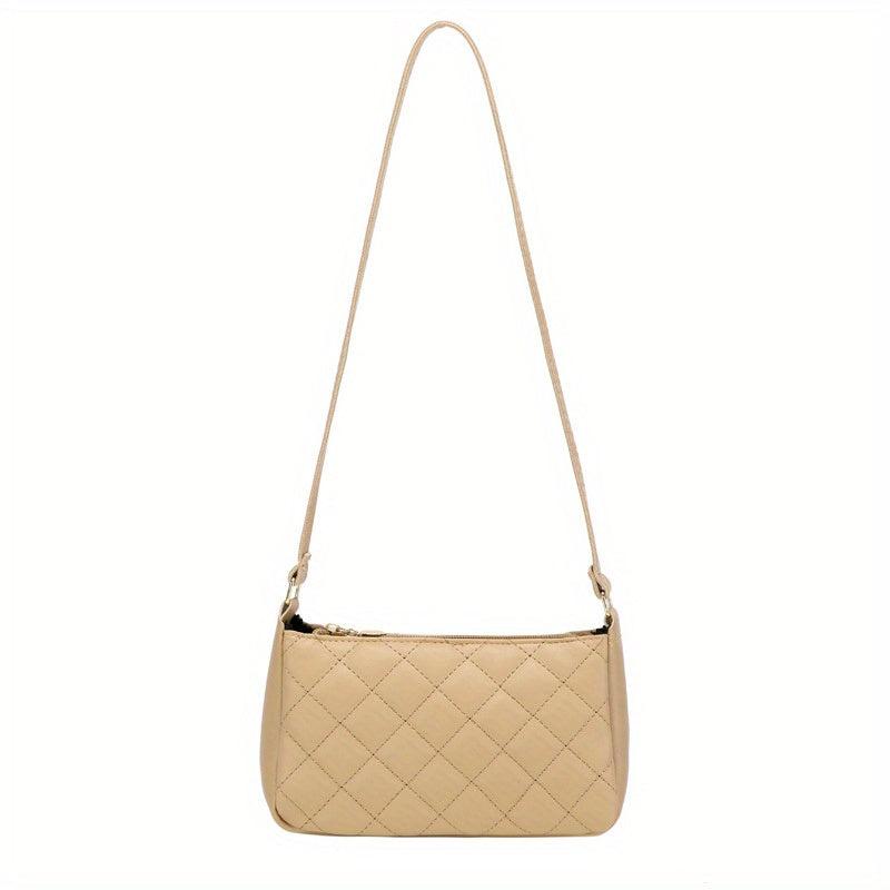 Argyle Quilted Underarm Bag Women's PU Leather Square Purse
