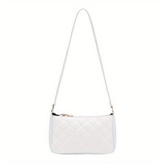 Argyle Quilted Underarm Bag Women's PU Leather Square Purse