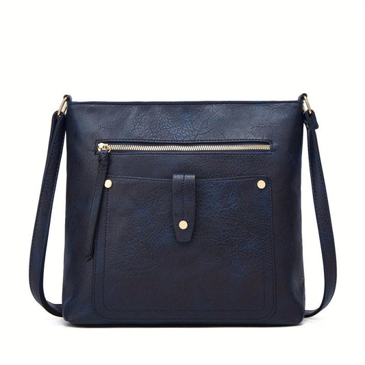 Vintage Colorblock Square Shoulder Bag Classic All Match Crossbody Bag
