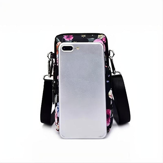 Neon Floral Print Crossbody Bag