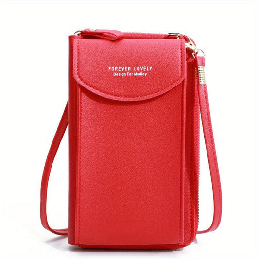 Solid Shoulder Bag Zipper Crossbody Purse Women's