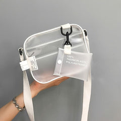 Women's Transparent Crossbody Bag Large Capacity Clear Small Square Bag Set
