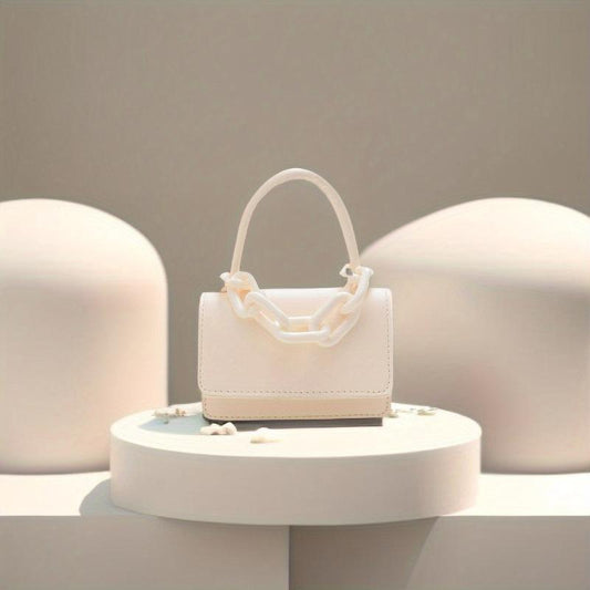 Mini Chain Crossbody Bag Solid Handbags Square Purse 12 5 5