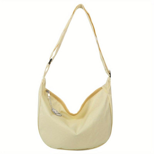 Stylish Slouchy Shoulder Bag with Pendant Decor