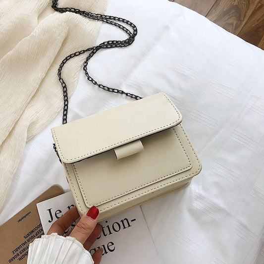 Vintage Wide Strap Crossbody Bag Solid Shoulder Bag For Women