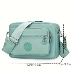 Casual Nylon Crossbody Bag Wide Strap Pocket Purse Waterproof