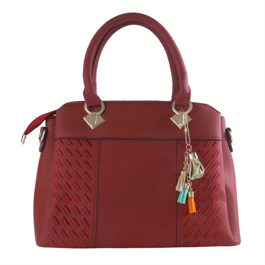 Double Handle Crossbody Bag with Removable Strap & Zipper Pocket