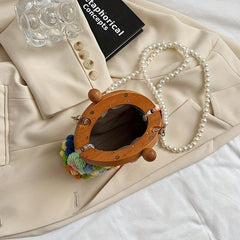 Boho Style Crochet Flower Handbag Crossbody Bag