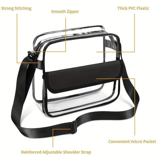 Transparent PVC Crossbody Bag Lightweight Shoulder Purse