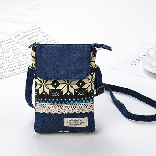 Casual Phone Bag Zipper Coin Purse Shoulder Bag With Strap