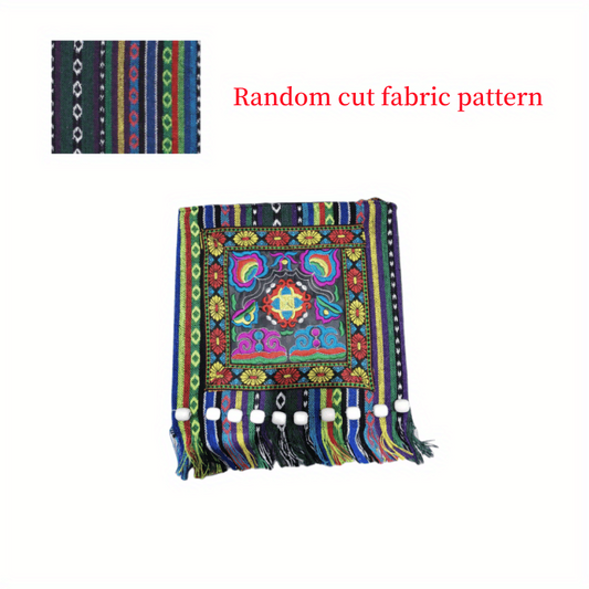 Ethnic Flower Embroidery Crossbody Bag Bohemian Canvas Shoulder Bag