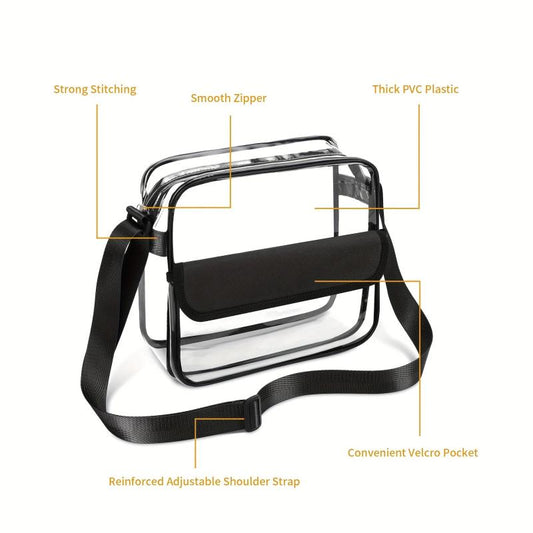 Clear Waterproof Crossbody Bag PVC Casual Purse Beach Shopping Bag