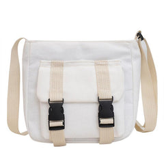Solid Canvas Tote Bag Lightweight Shoulder Bag Casual Practical Commuter Bag