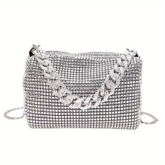 Rhinestone Chain Crossbody Bag Glitter Clutch Purses