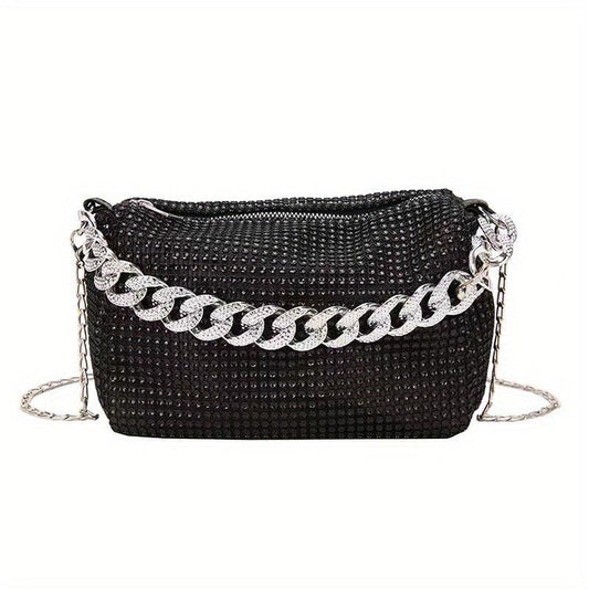Rhinestone Chain Crossbody Bag Glitter Clutch Purses