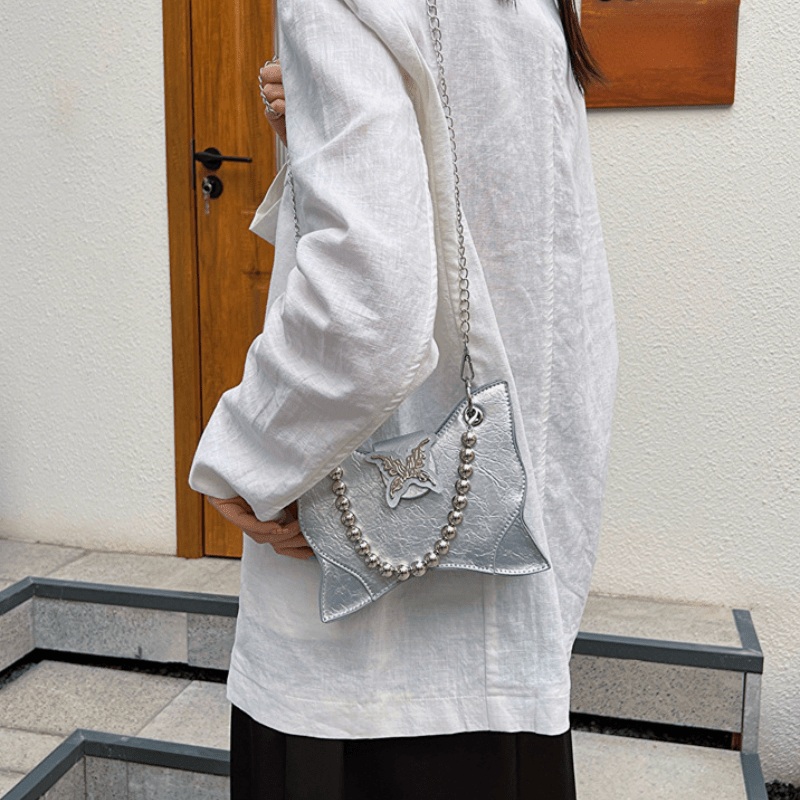 Butterfly Shaped Chain Crossbody Bag Y2K Shoulder Bag