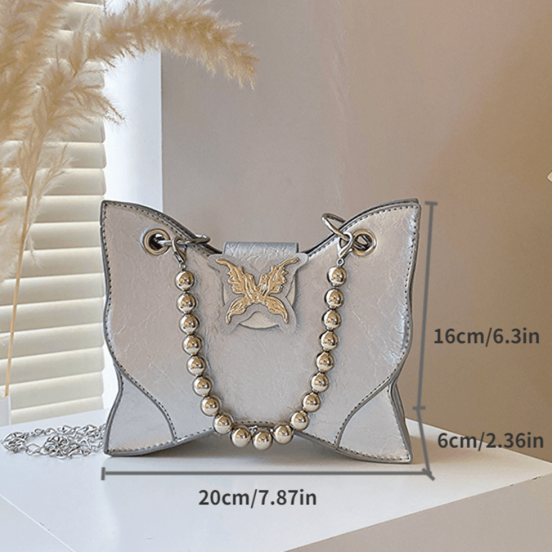 Butterfly Shaped Chain Crossbody Bag Y2K Shoulder Bag