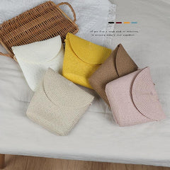 Straw Woven Crossbody Bag Boho Style Shoulder Bag For Women