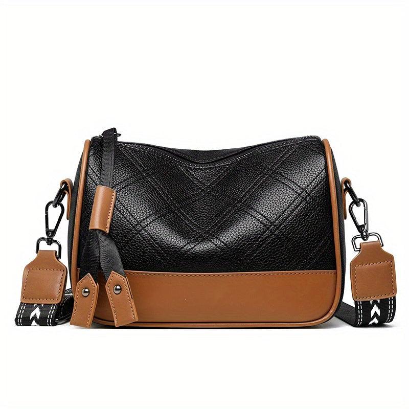 Retro Embroidery Shoulder Bag Colorblock Purse