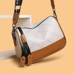 Retro Embroidery Shoulder Bag Colorblock Purse