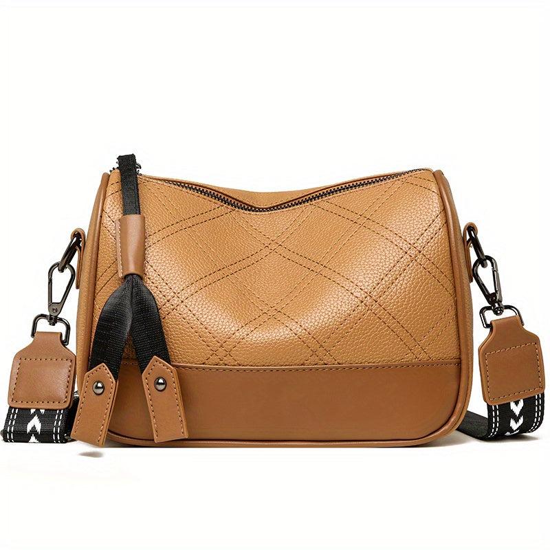 Retro Embroidery Shoulder Bag Colorblock Purse