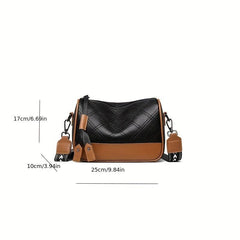 Retro Embroidery Shoulder Bag Colorblock Purse