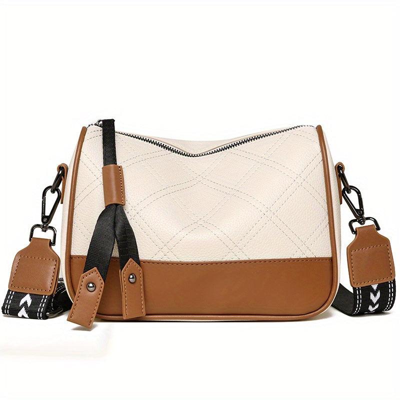 Retro Embroidery Shoulder Bag Colorblock Purse