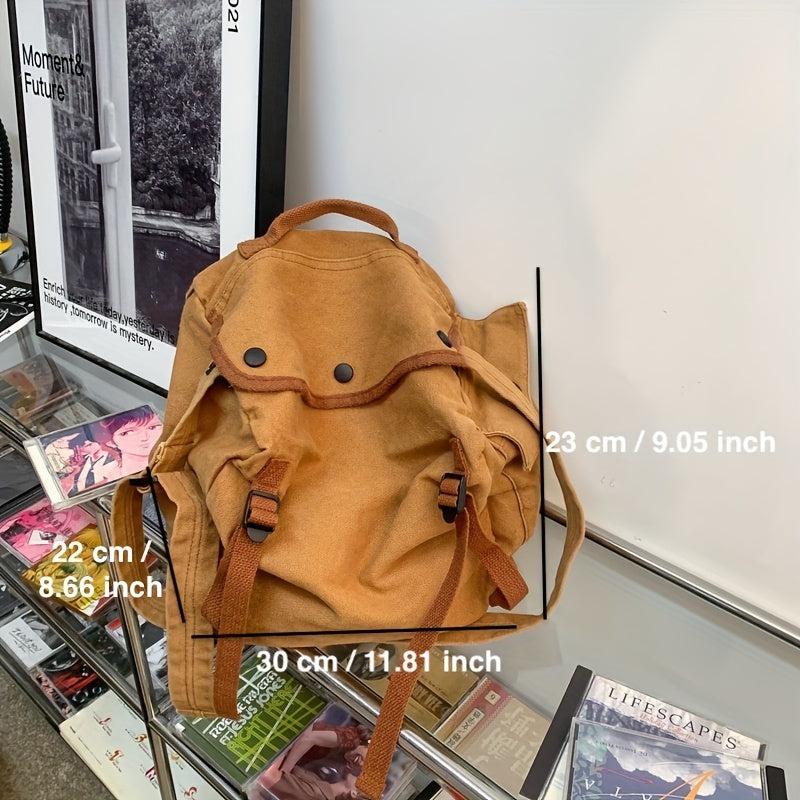 Vintage Style Canvas Crossbody Bag Large Capacity School Handbag