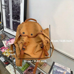 Vintage Style Canvas Crossbody Bag Large Capacity School Handbag