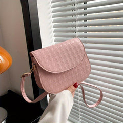 Mini Houndstooth Pattern Saddle Bag Flap Crossbody Bag