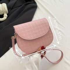 Mini Houndstooth Pattern Saddle Bag Flap Crossbody Bag