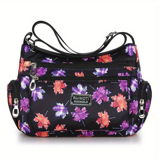 Large Capacity Crossbody Bag Zipper Durable Nylon Shoulder Bag