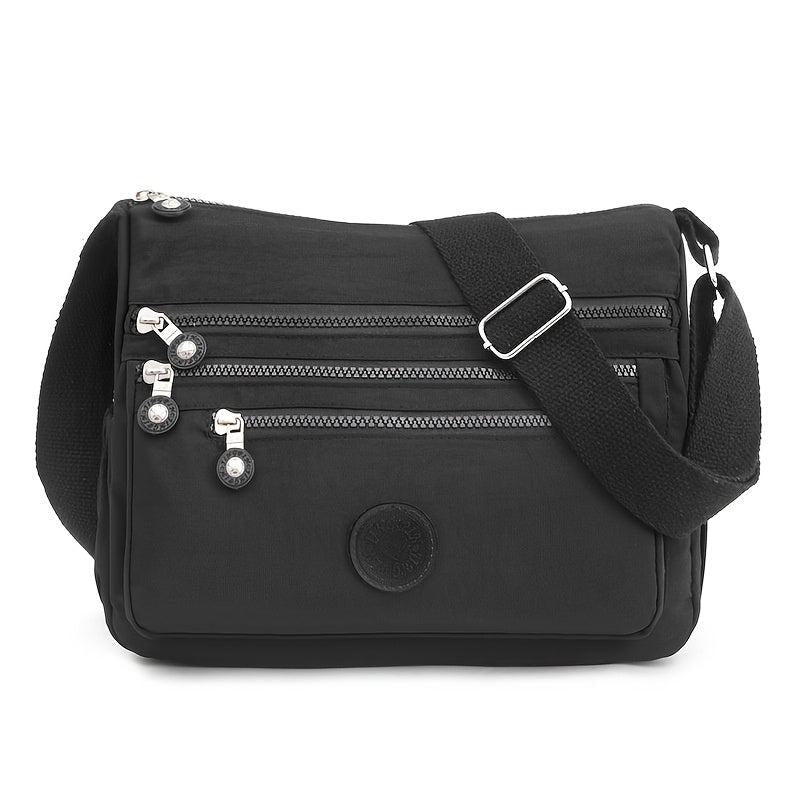 Letter Patch Crossbody Bag Casual Nylon Shoulder Purse