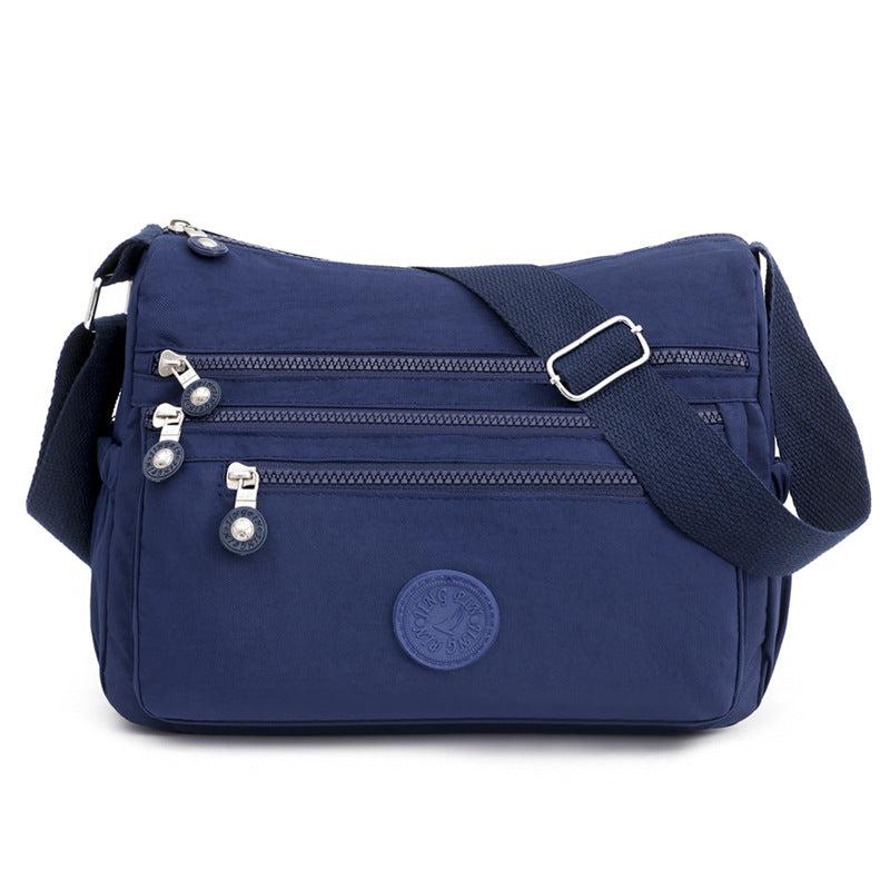 Letter Patch Crossbody Bag Casual Nylon Shoulder Purse
