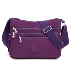 Letter Patch Crossbody Bag Casual Nylon Shoulder Purse