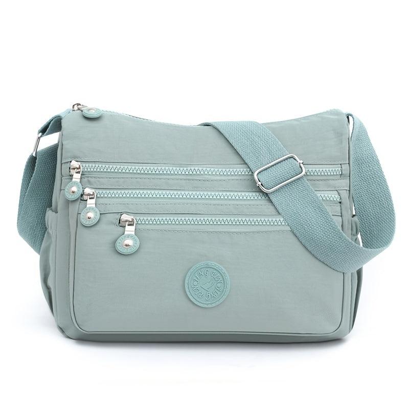 Letter Patch Crossbody Bag Casual Nylon Shoulder Purse